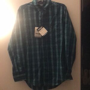 Men's Blue Plaid Shirt